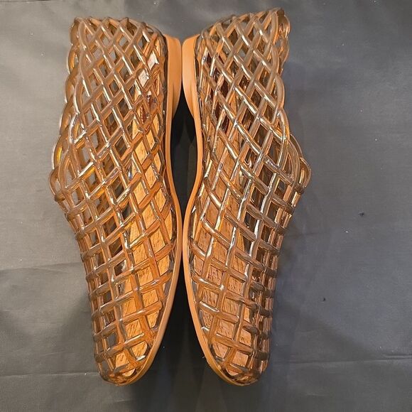 BRAND NEW CHARLES ALBERT WOMENS JELLY SQUARE TOE MESH BALLET FLATS - Picture 10 of 14